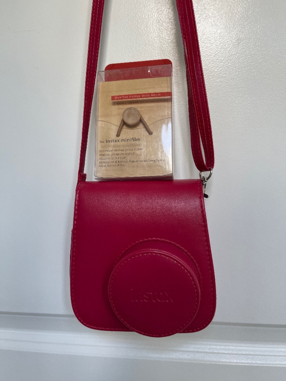 Instax Camera Case + vintage wood album